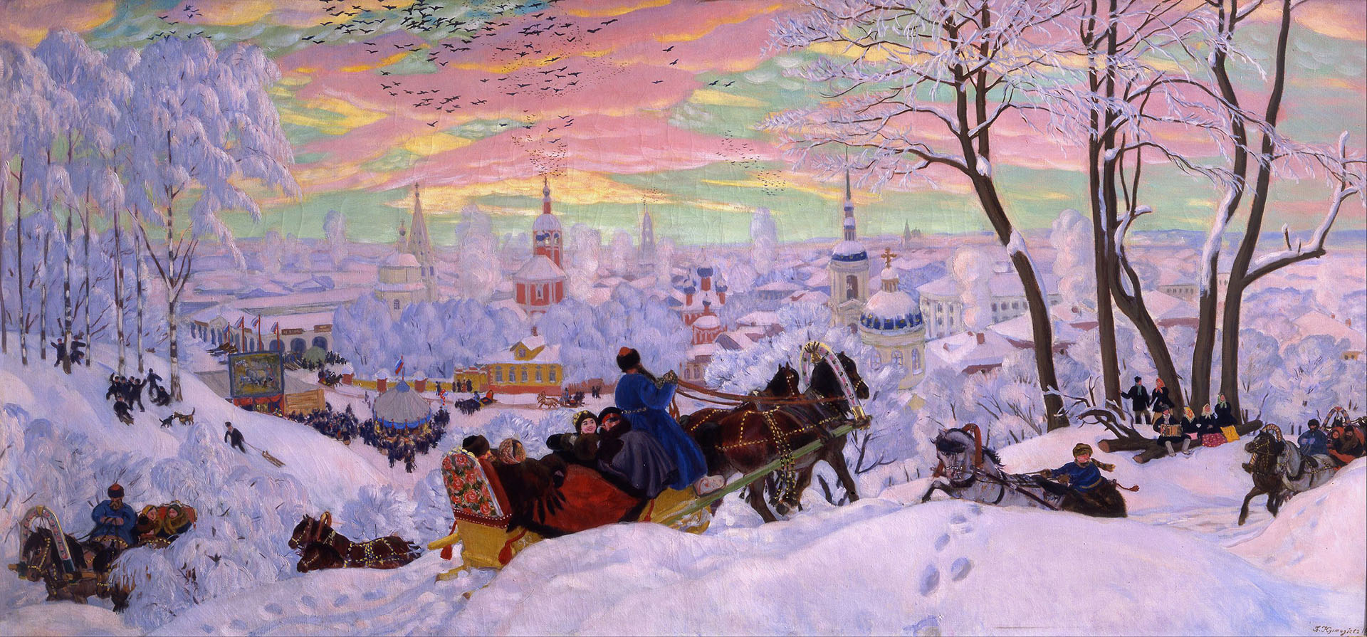 Борис Кустодиев, «Масленица», 1916 год