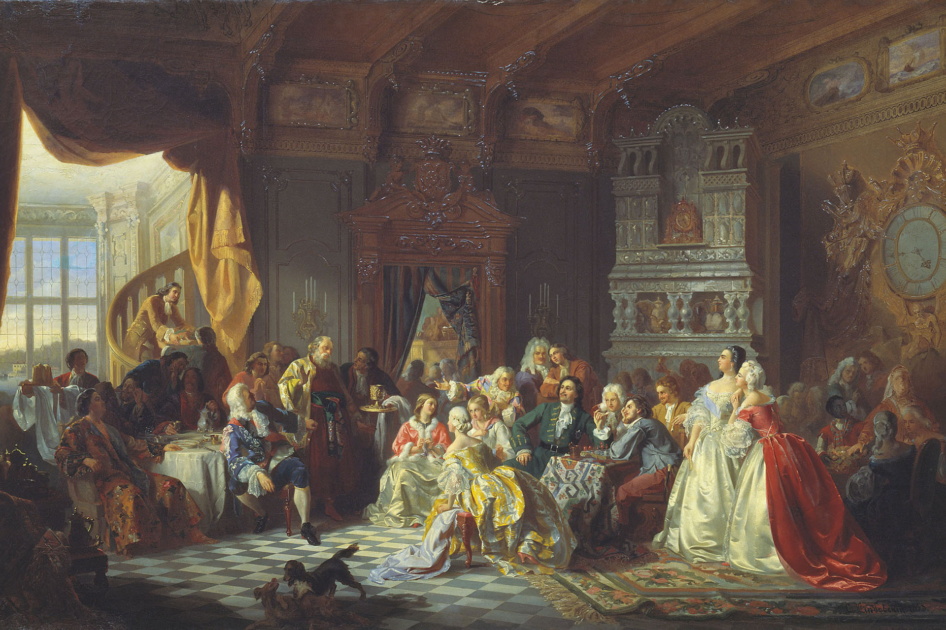 Станислав Хлебовский, «Ассамблея при Петре I», 1858 год