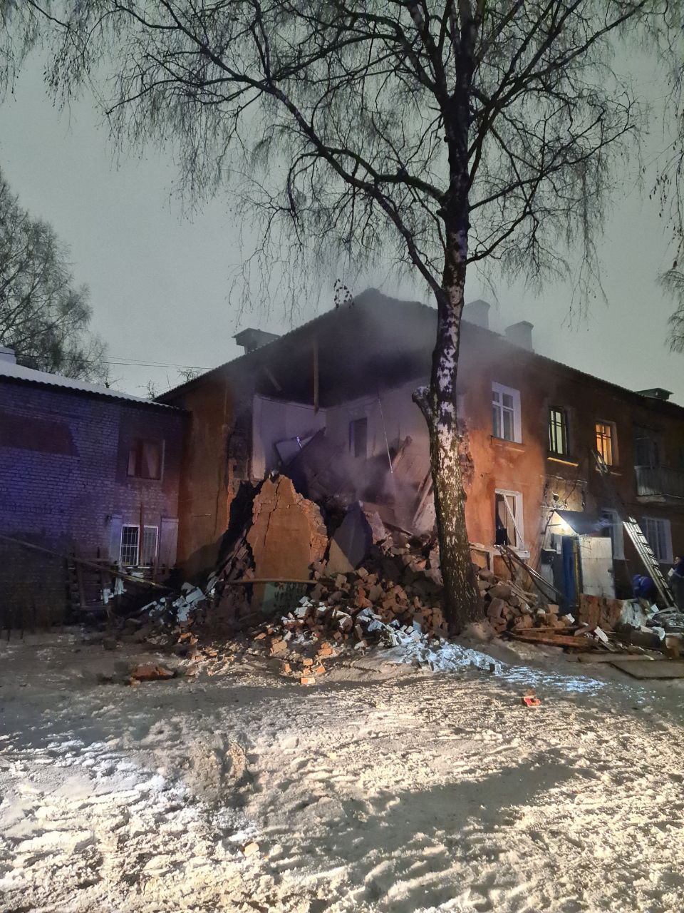 Обрушение жилого дома на улице Пушкина в Рязани
