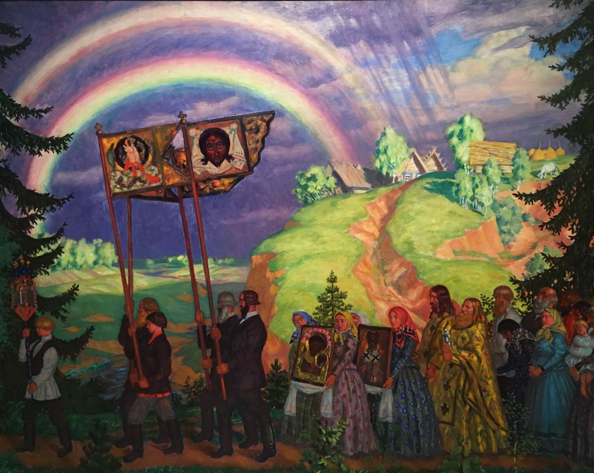 Борис Кустодиев. «Крестный ход». 1915. Холст, масло