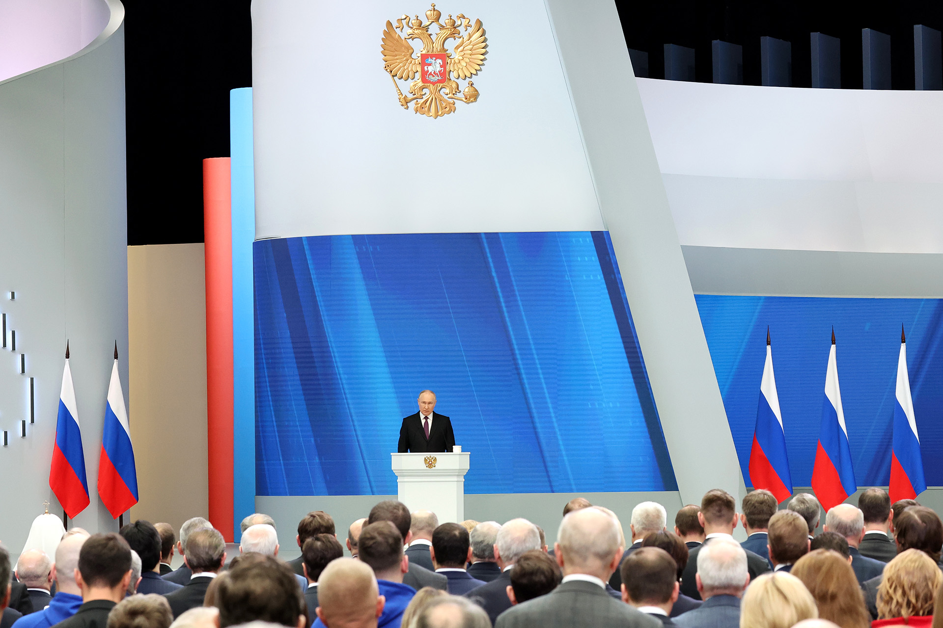 Президент РФ Владимир Путин обращается с посланием к Федеральному Собранию, 29 февраля 2024 года