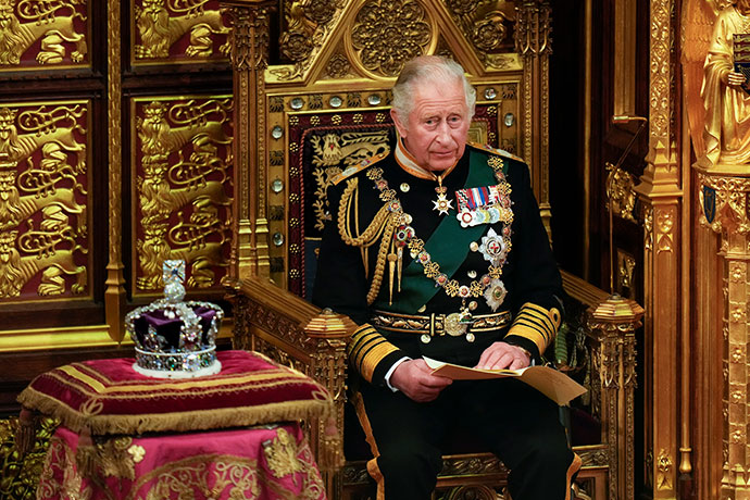 Принц Чарльз во время государственного открытия парламента. Лондон, 2022 год