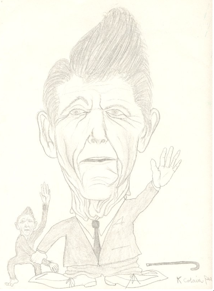 Карикатура на Рональда Рейгана