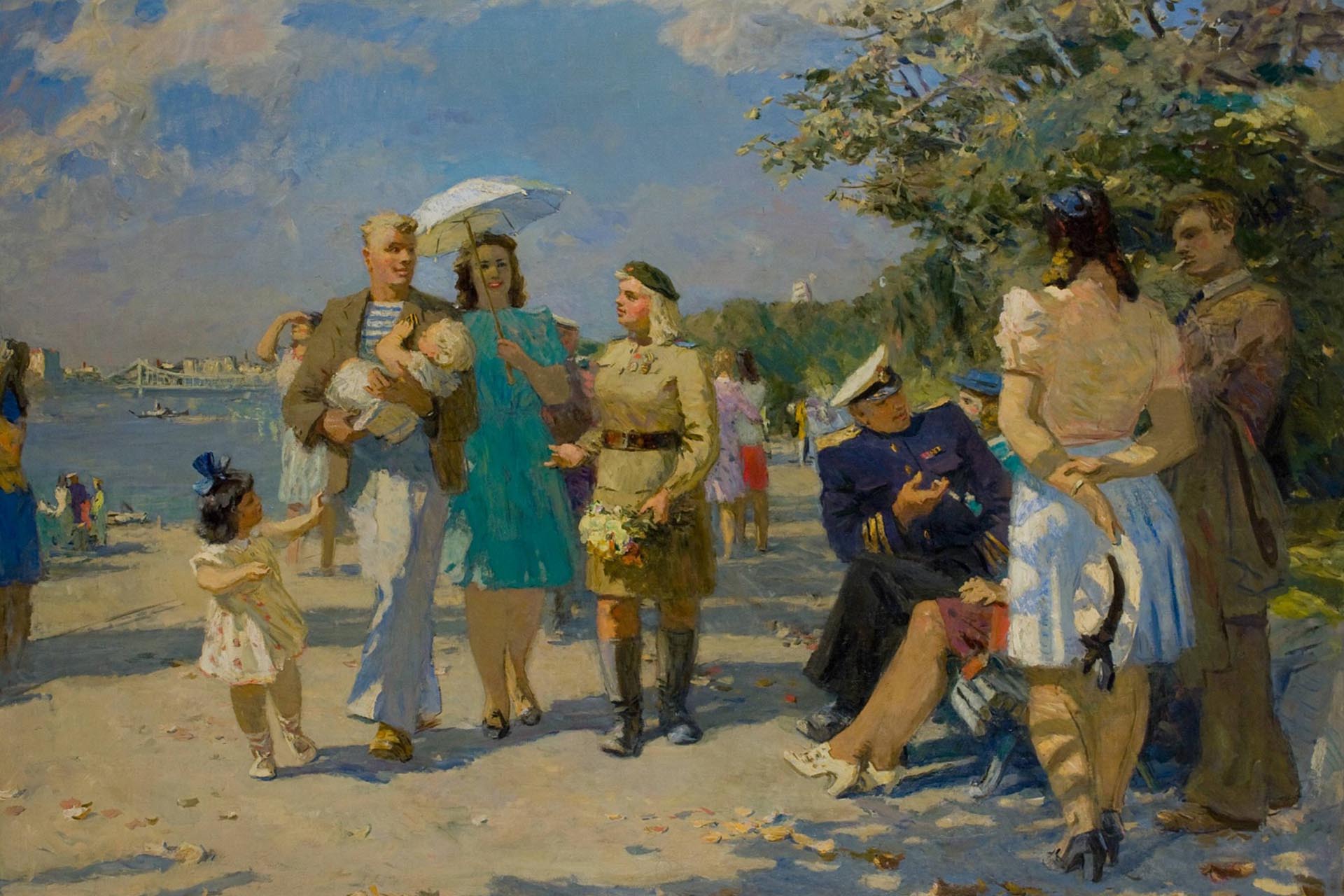 Леонид Герасимов «Советская молодежь в выходной день»,  1945 год