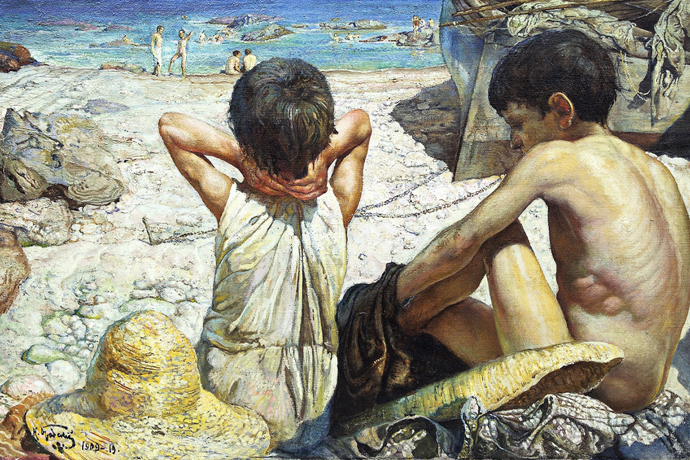 Исаак Бродский. «Дети на берегу моря. Капри», 1919 год. Ярославский художественный музей