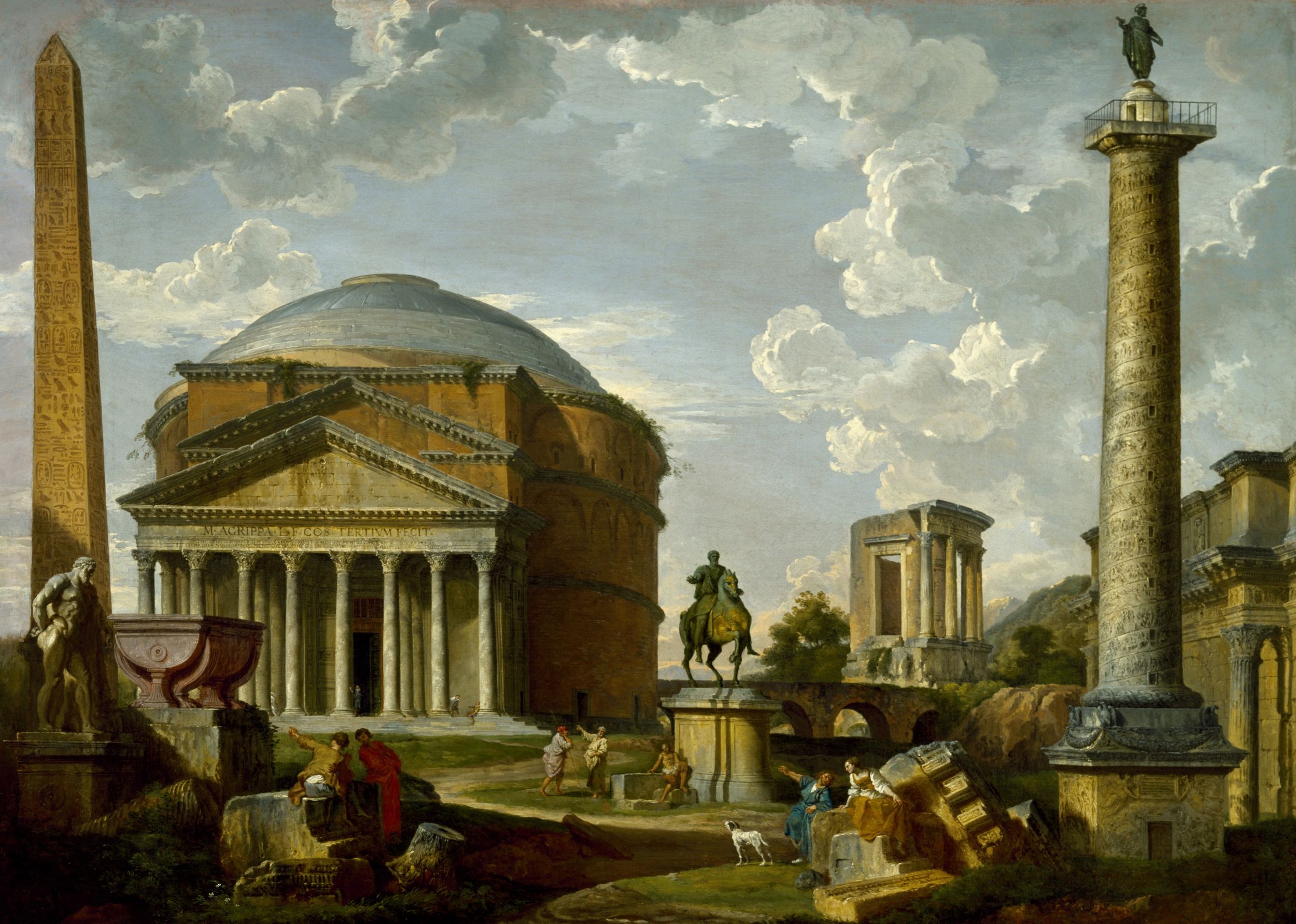 Д.П.Панини Фантастический вид с Пантеоном и другими памятниками Древнего Рима. 1737