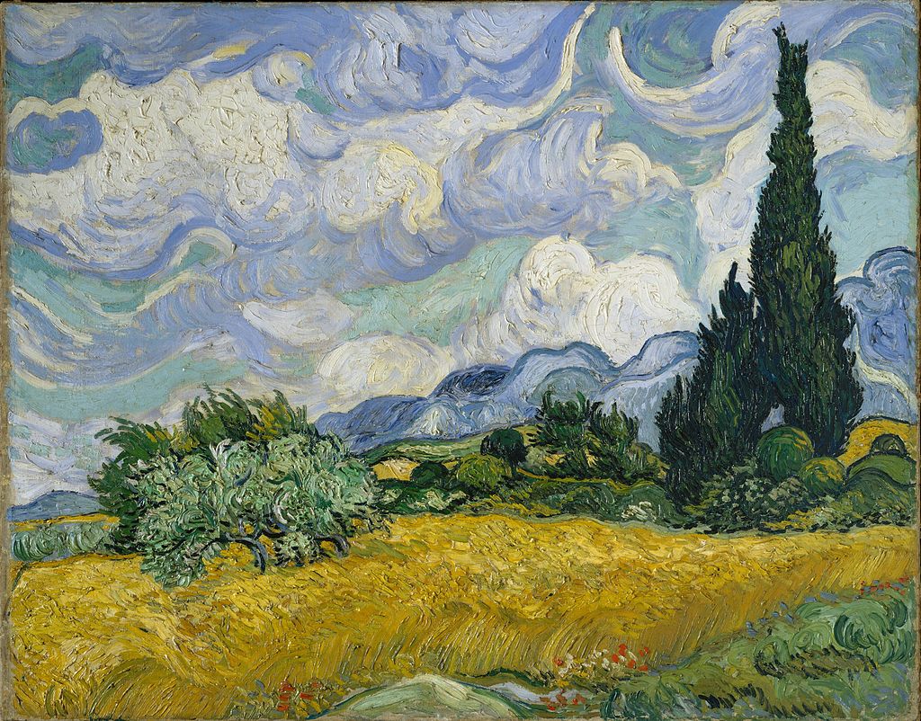 Пшеничное поле с кипарисами. Ван Гог. Арль,1888 г.